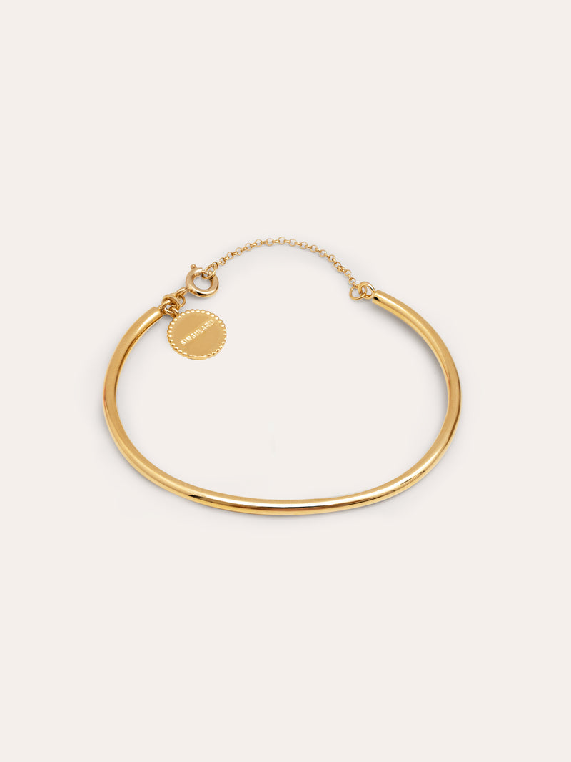 Bracelete Line Chain Aço Banho de Ouro