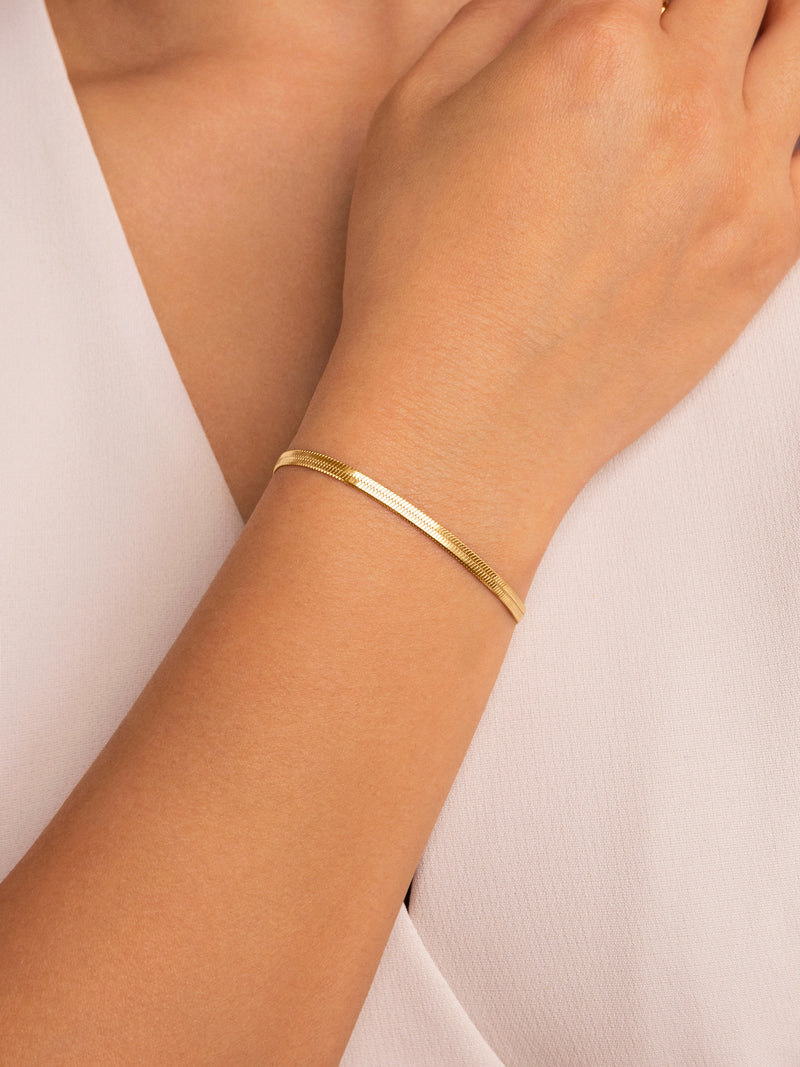 Pulseira Lisse S Aço Banho de Ouro