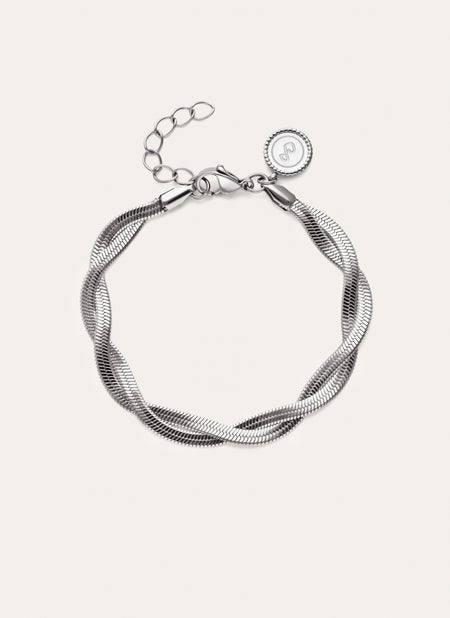 Dubbele Armband Lisse Twister Staal