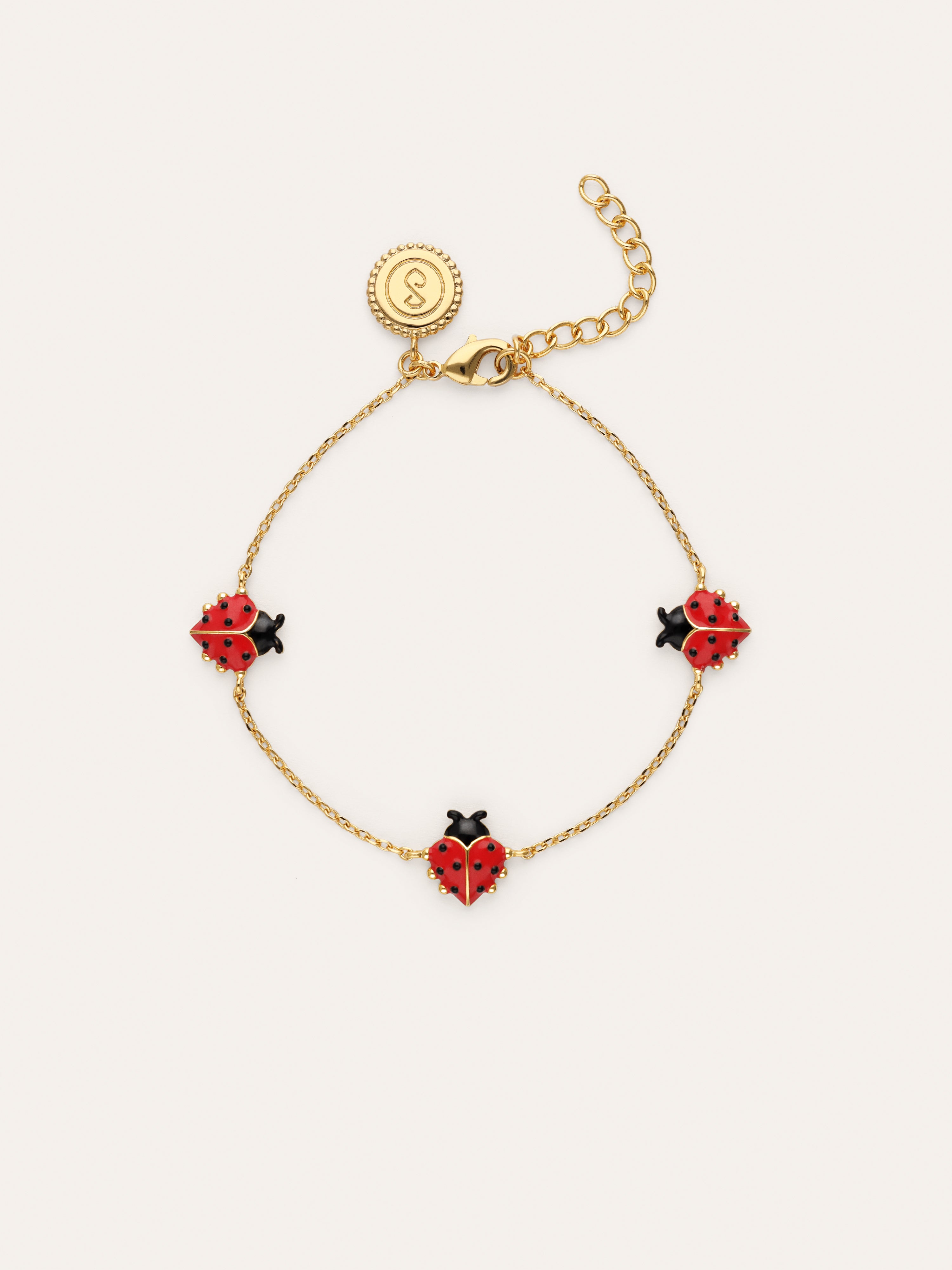 Pulsera Mariquita Baño Oro