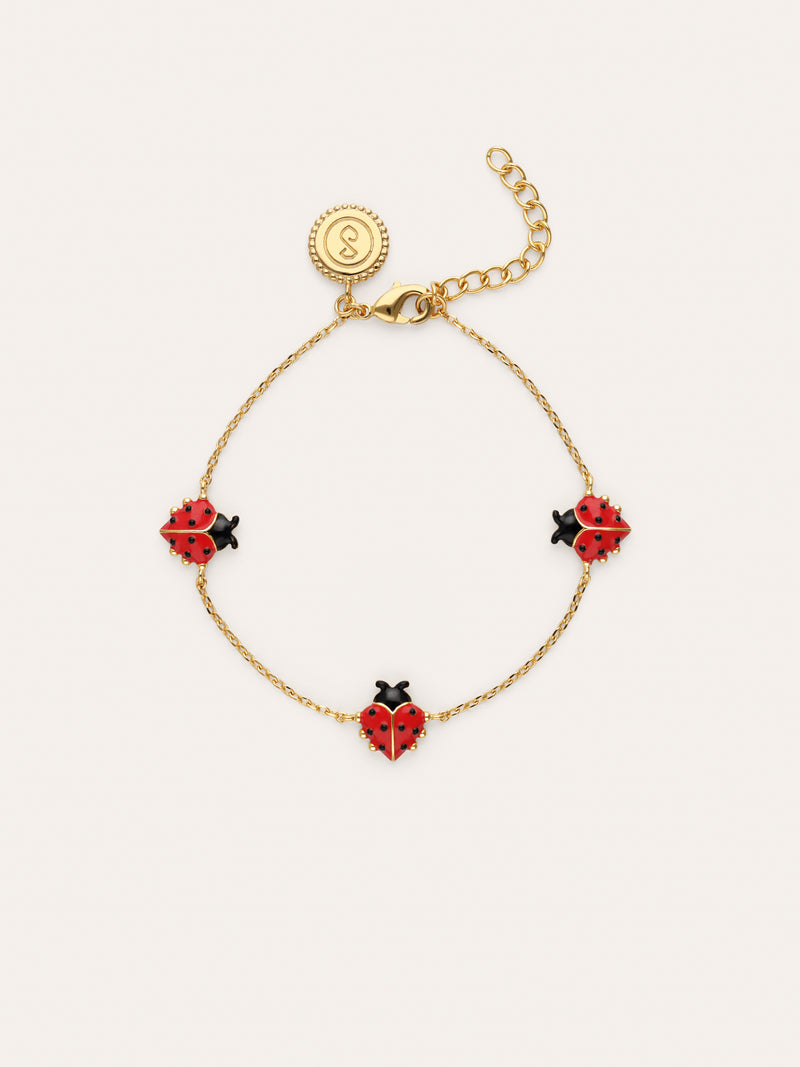 Pulsera Mariquita Baño Oro