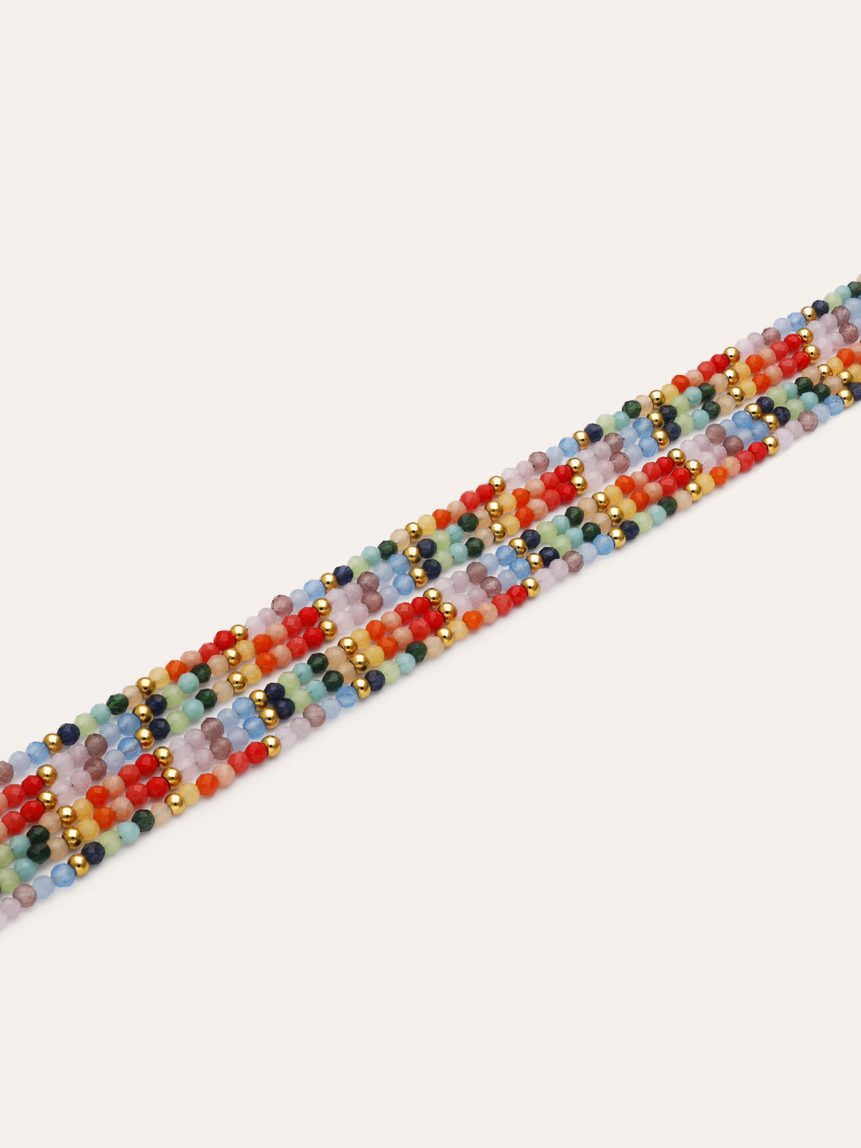 Pulseira Mawi Cores Aço Banho Ouro