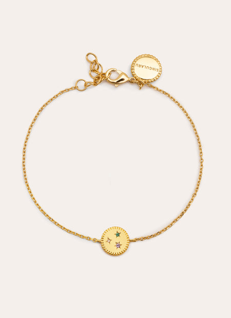 Pulsera Medallion Spark Color Baño Oro