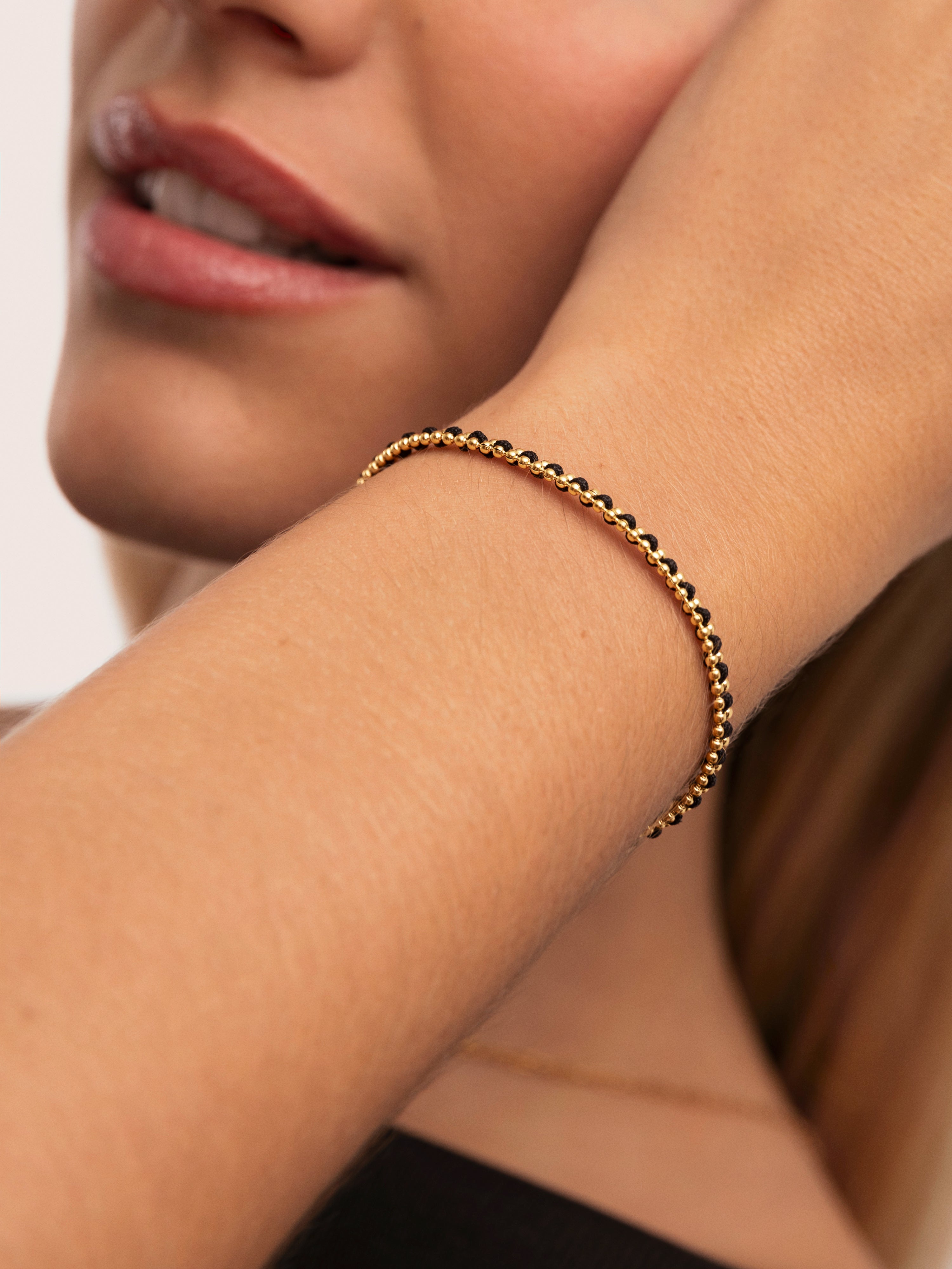 Pulsera Morgana Black Acero Baño Oro