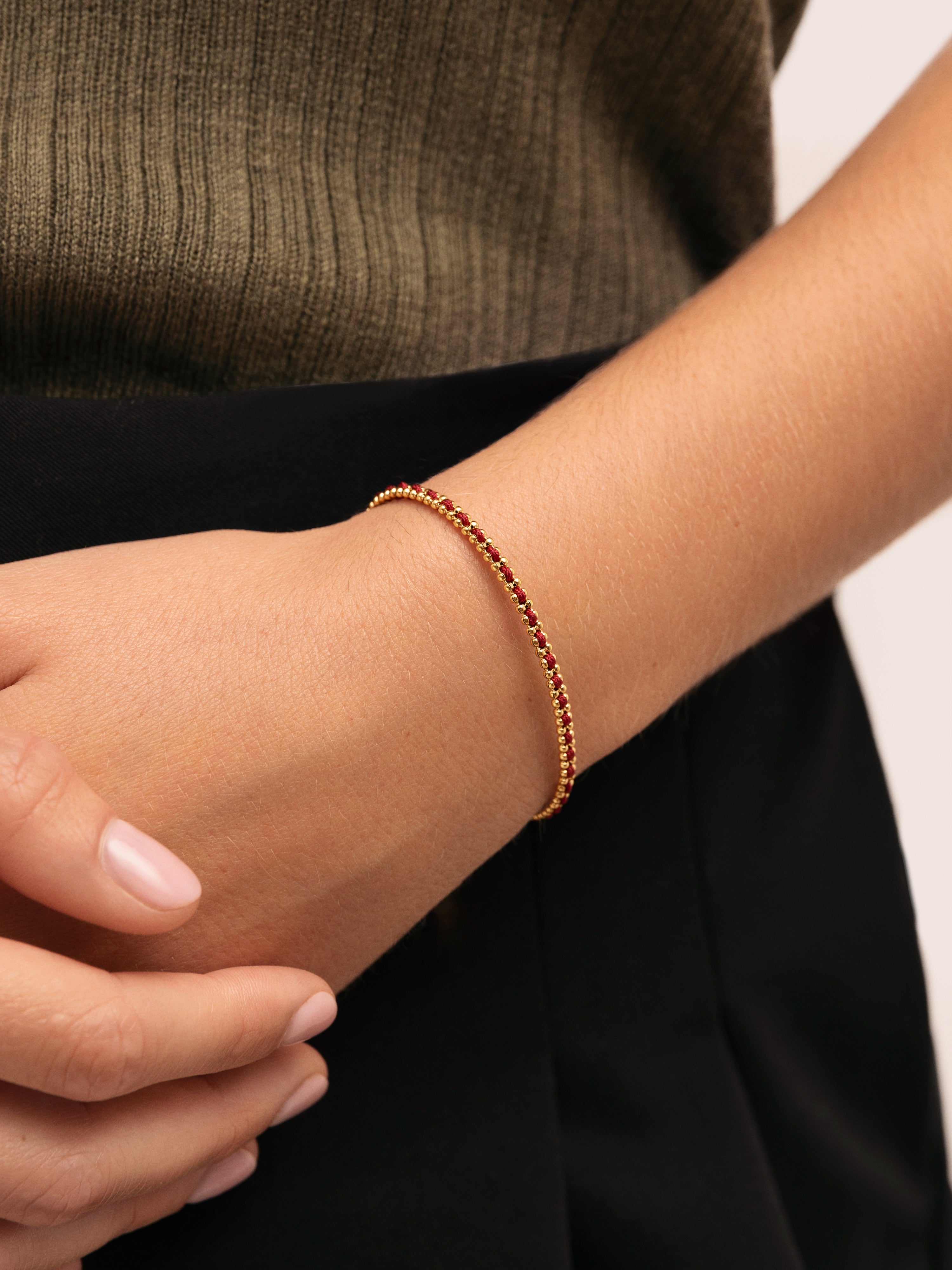 Pulsera Morgana Red Acero Baño Oro