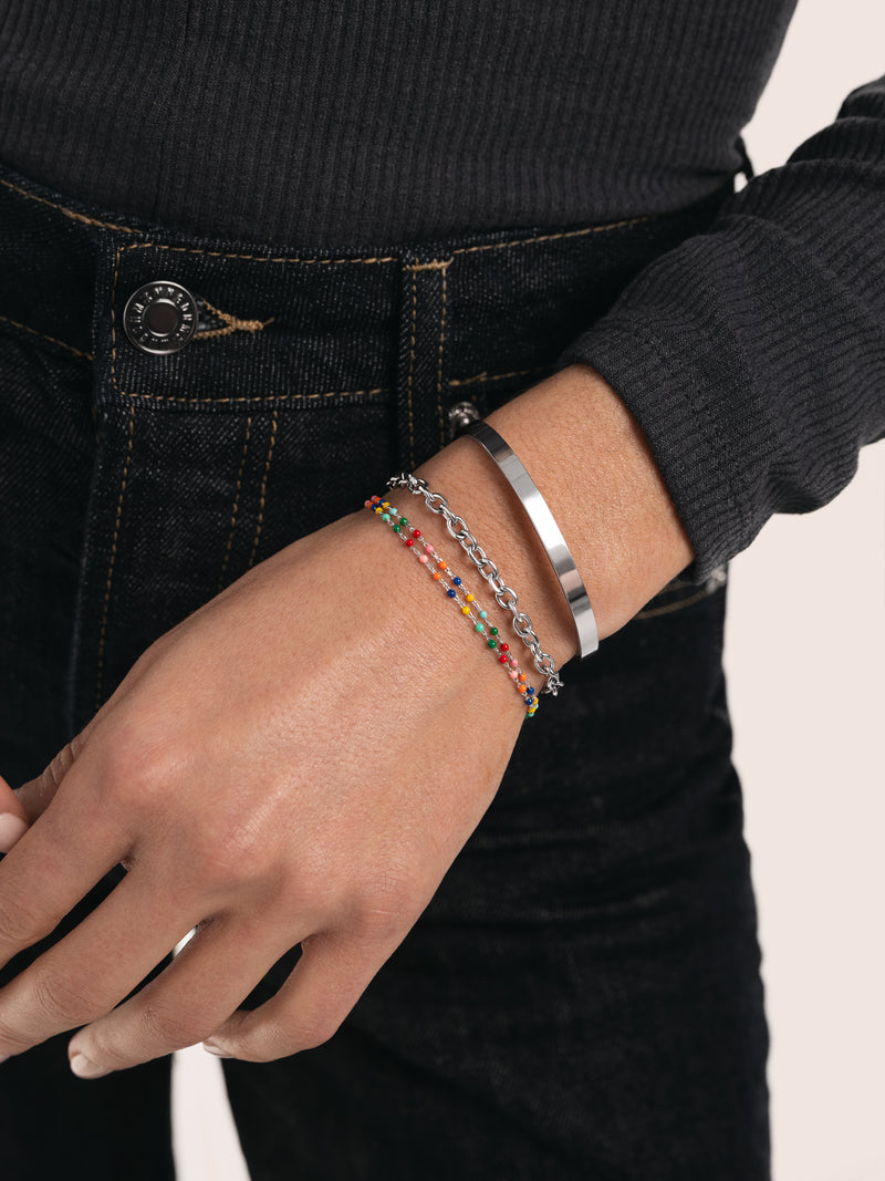 Bracelet Dots Colors Enamel Acier