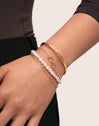 Pulsera Pearl Chain Acero Baño Oro