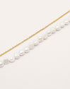 Pulsera Pearl Chain Acero Baño Oro