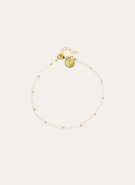 Pearls Dots Stainless Steel Gold Bracelet