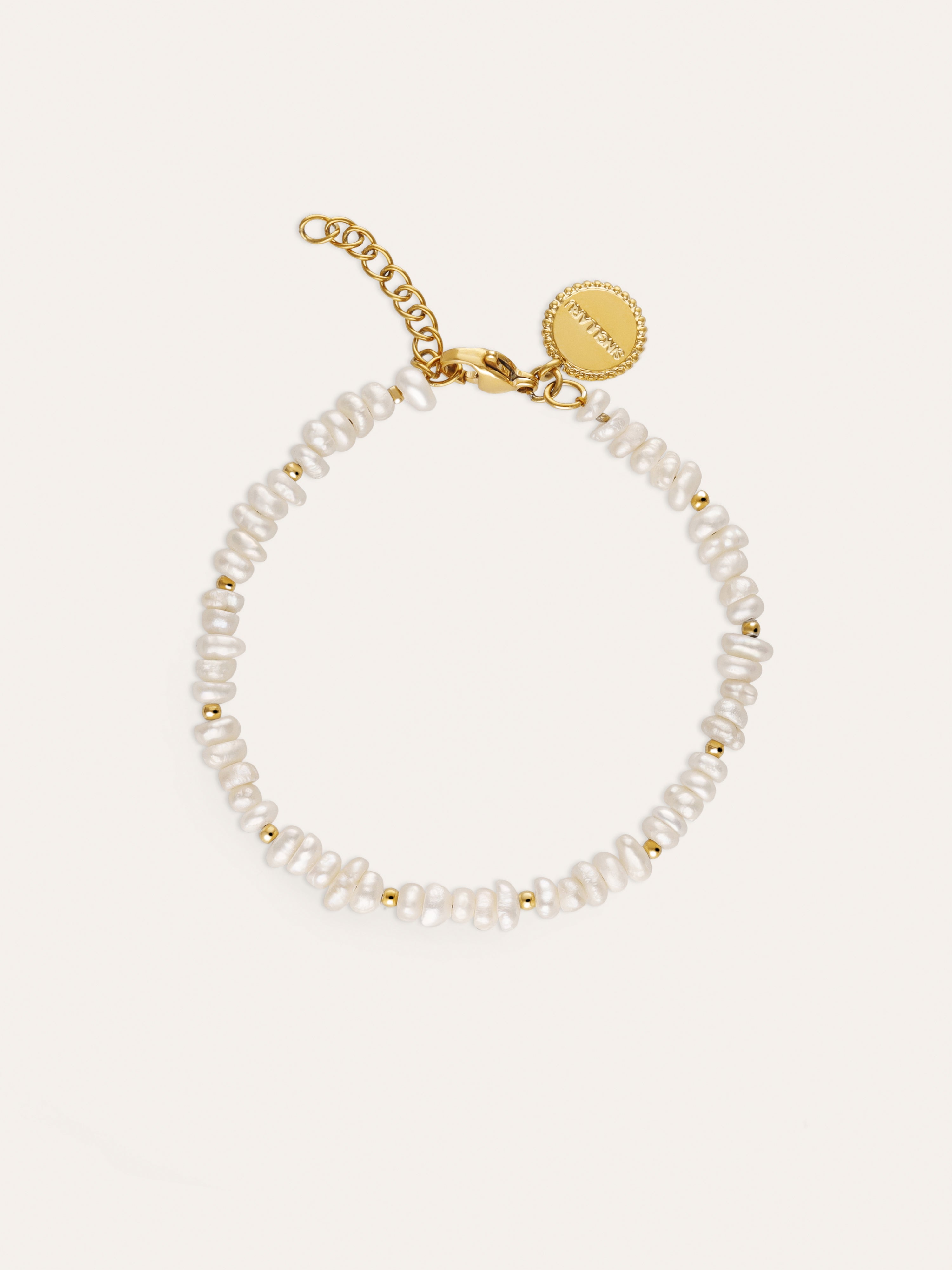 Pearls Dots Stainless Steel Gold Bracelet