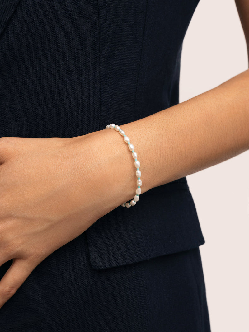 Pulsera Pompeya Turquesa Acero Baño Oro