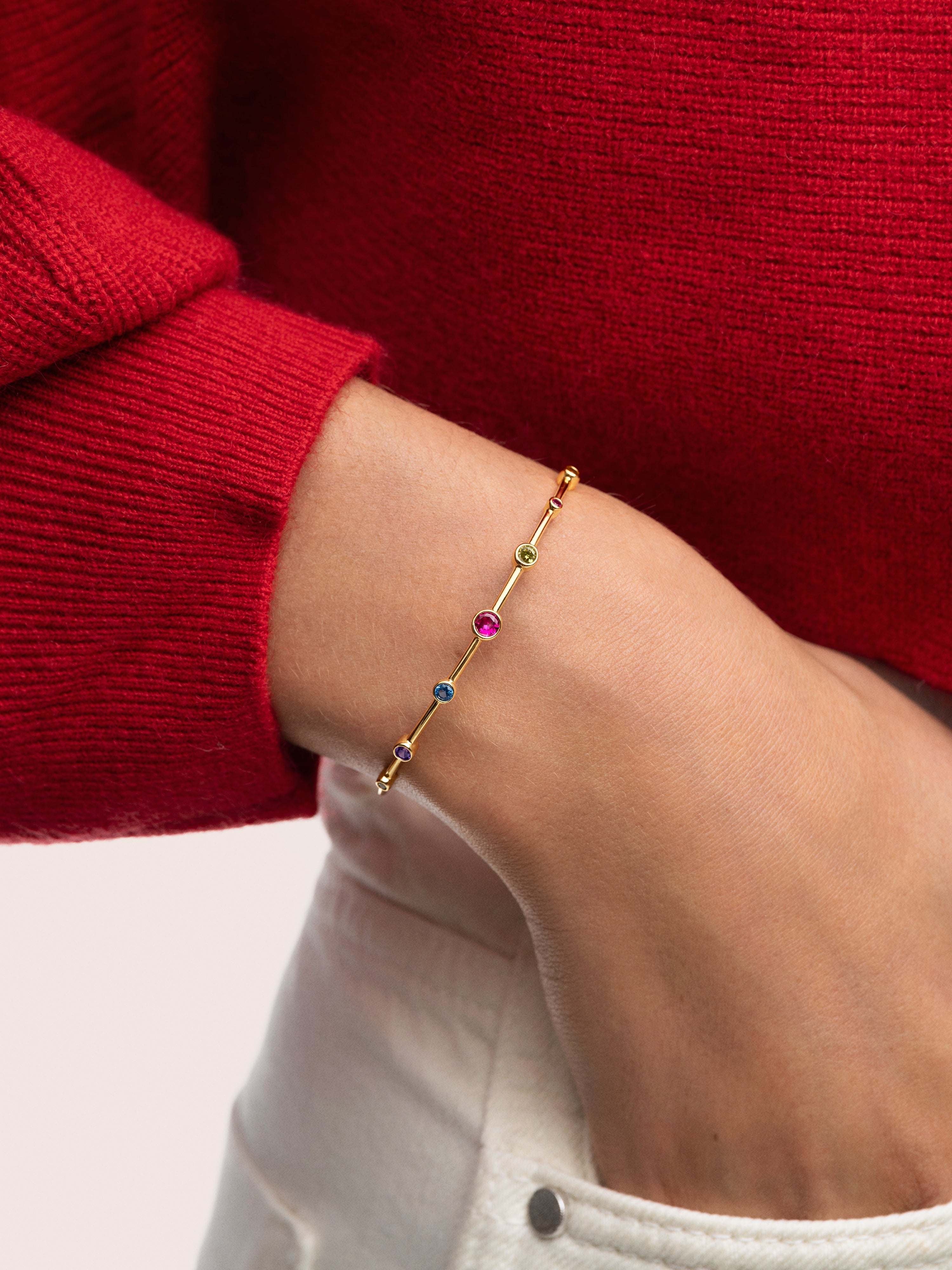 Rainbow Bubbles Armreif, vergoldet