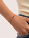 Pulseira Cores Arco-Íris Aço Banho Ouro