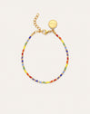Pulseira Cores Arco-Íris Aço Banho Ouro