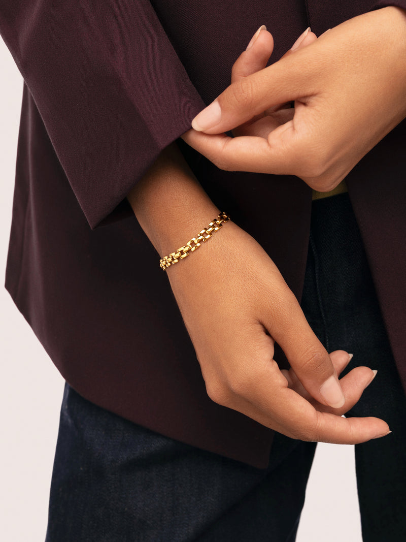 Sierpe Steel Gold Plated Bracelet