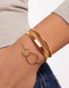 Brazalete Plate Acero Baño Oro