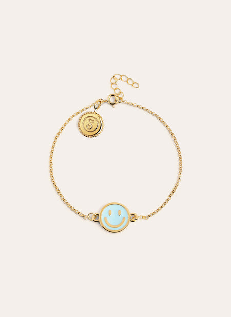 Pulsera Smiley Sky Enamel Baño Oro