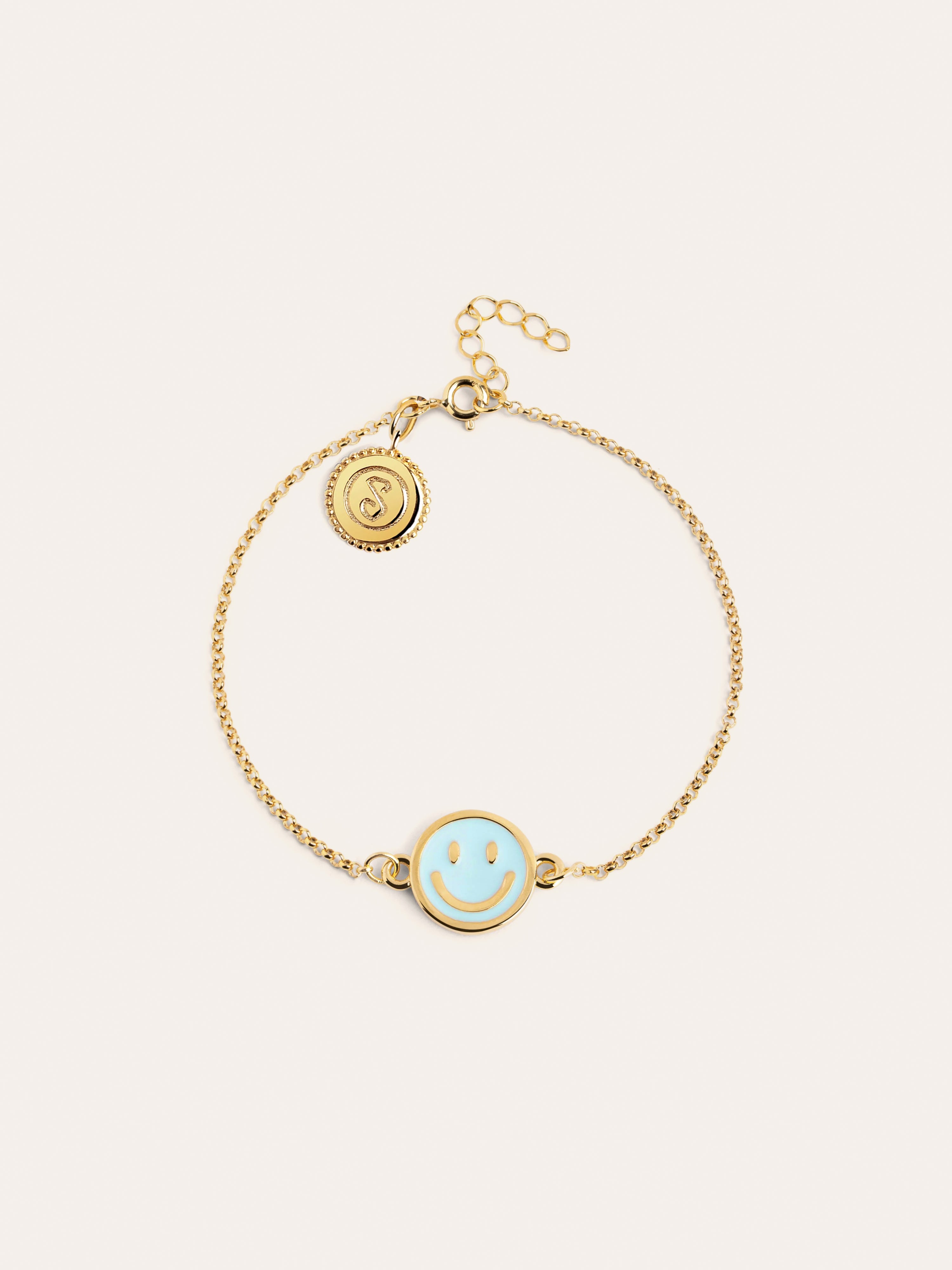 Smiley Sky Enamel Gold Bracelet