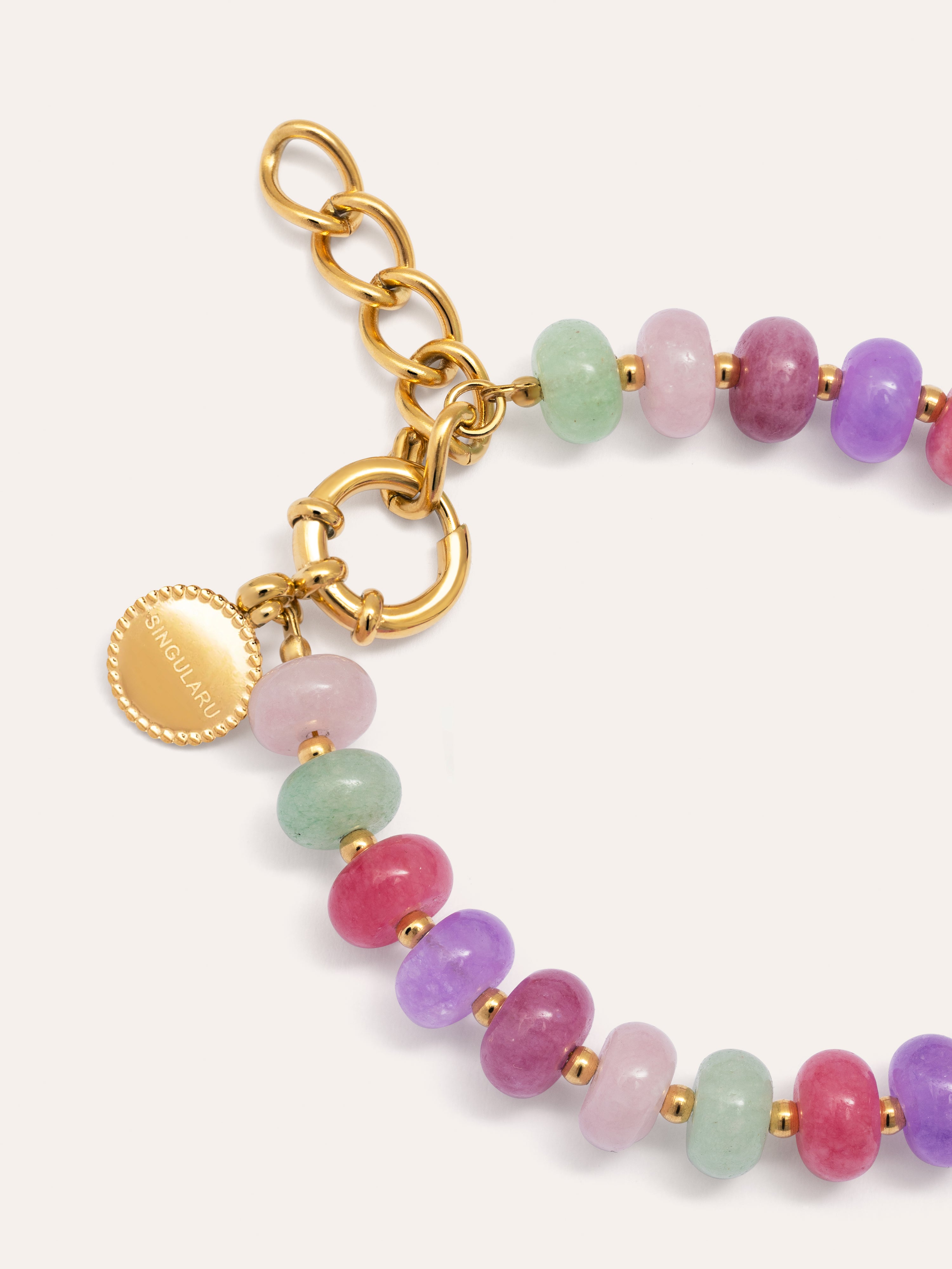 Pulsera Spring Stones Acero Baño Oro