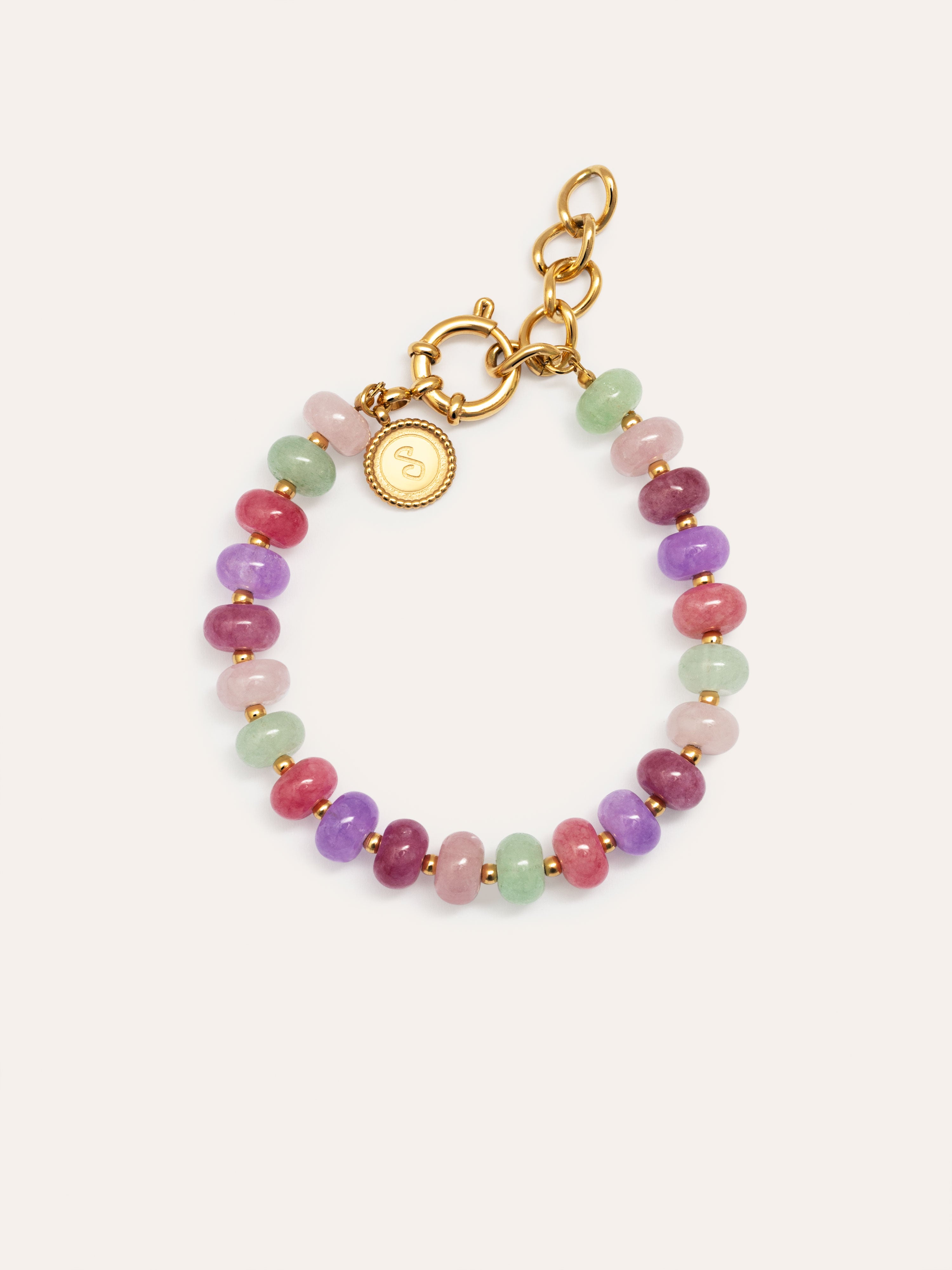 Pulsera Spring Stones Acero Baño Oro