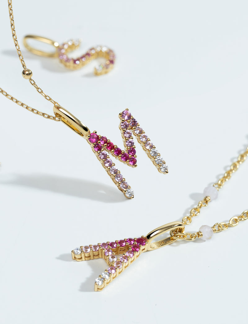 Charm Letter Spark Sakura 18K Gold Plated