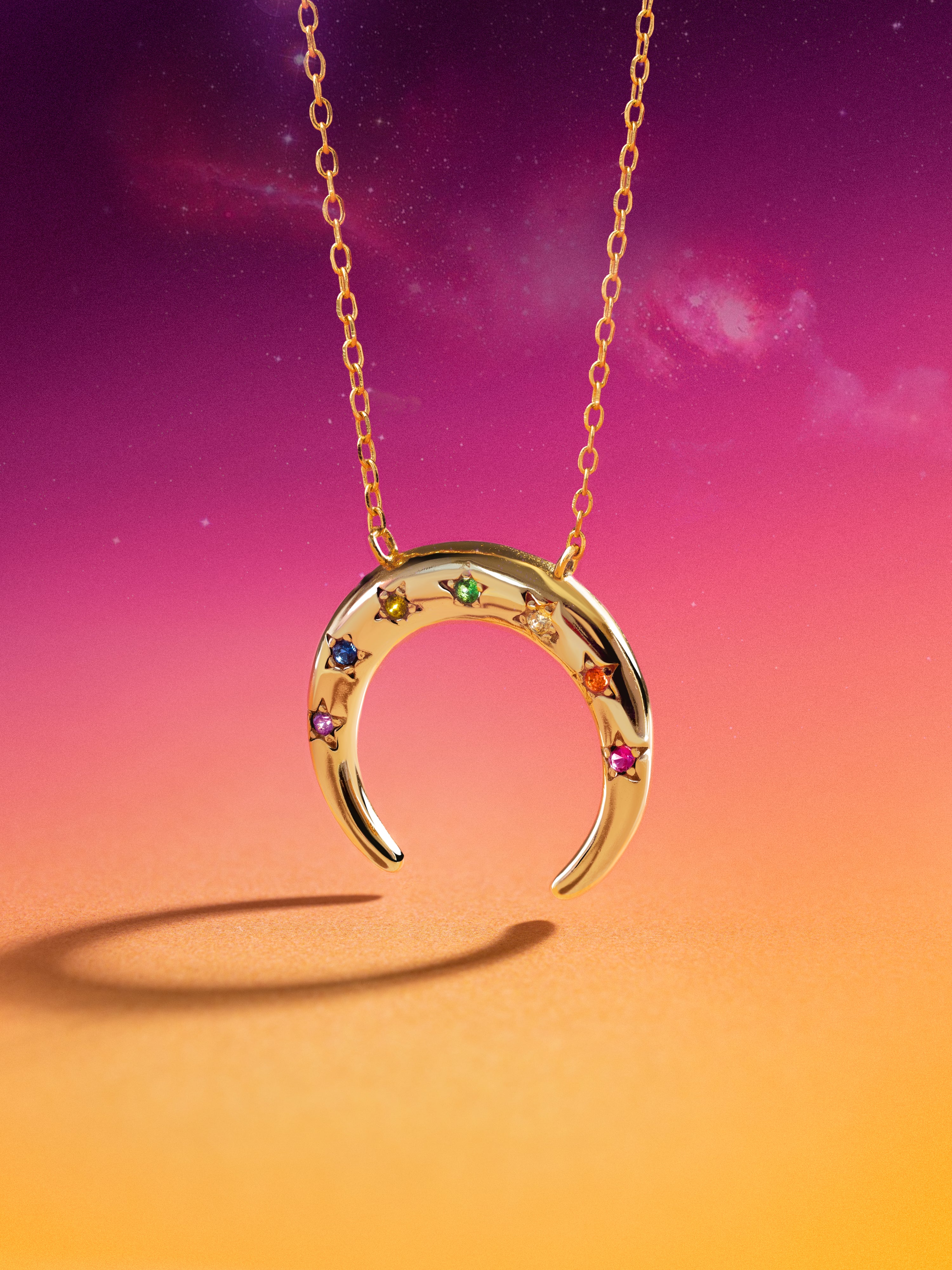 Moonset Colors Gold Necklace