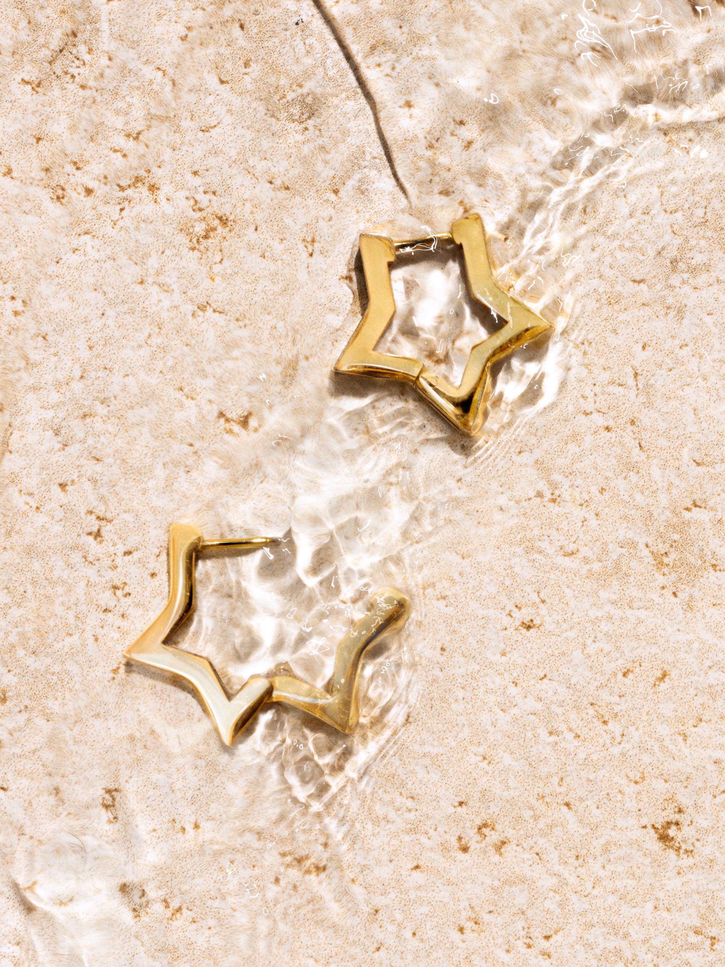 Pendientes Superstar Acero Baño Oro