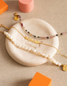 Pulsera Mamá Heart Plata Baño Oro