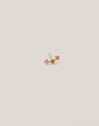 Triple Spark Color Gold Single Earring