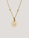 Charm Mini Medallion Letter Acier plaqué or