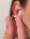Pendiente Suelto Ear Cuff Triple Cross Baño Oro