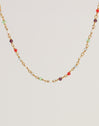 Collar Mini Crystals Colors Plata Baño Oro