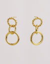 Pendientes Circles Twist Baño Oro