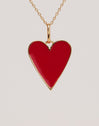 Charm Lovely Heart Red Enamel Baño Oro