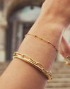 Pack 2 Pulseiras Amizade Colores Aço Banho de Ouro