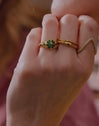 Anillo Trébol Ágata Stone Baño Oro