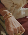 Pulseira Abuela Heart Cianita Aço Banho de Ouro