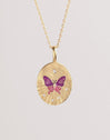 Medallion Butterfly Rose Gold Necklace