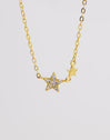 Collar Duo Stars Plata Baño Oro