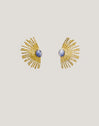 Pendientes Sunbeam Azul Acero Baño Oro