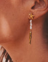 Pendientes Long Costa Acero Baño Oro