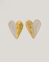 Pendientes Mejillón Enamel Acero Baño Oro