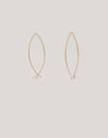 Brincos Arch Bean Pearl Prata Banho de Ouro