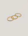 3er-Pack Odisea Colors Ringe aus Stahl mit 18kt Goldbeschichtung