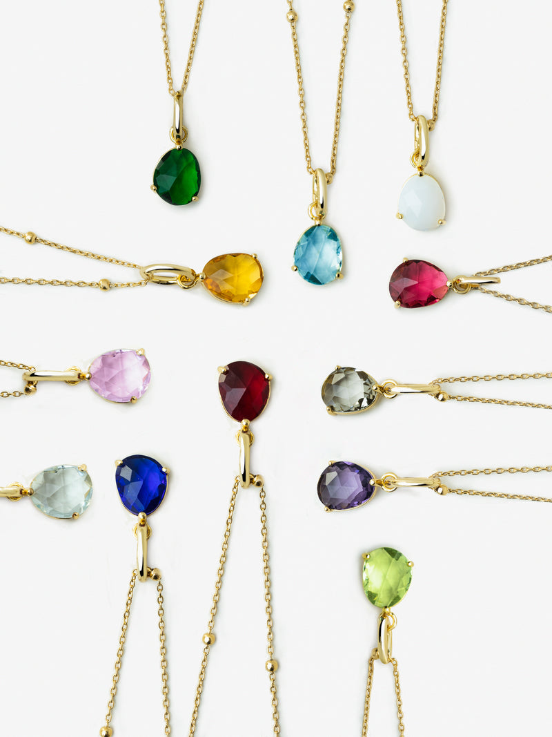 Charm Birthstones Prata Banho de Ouro