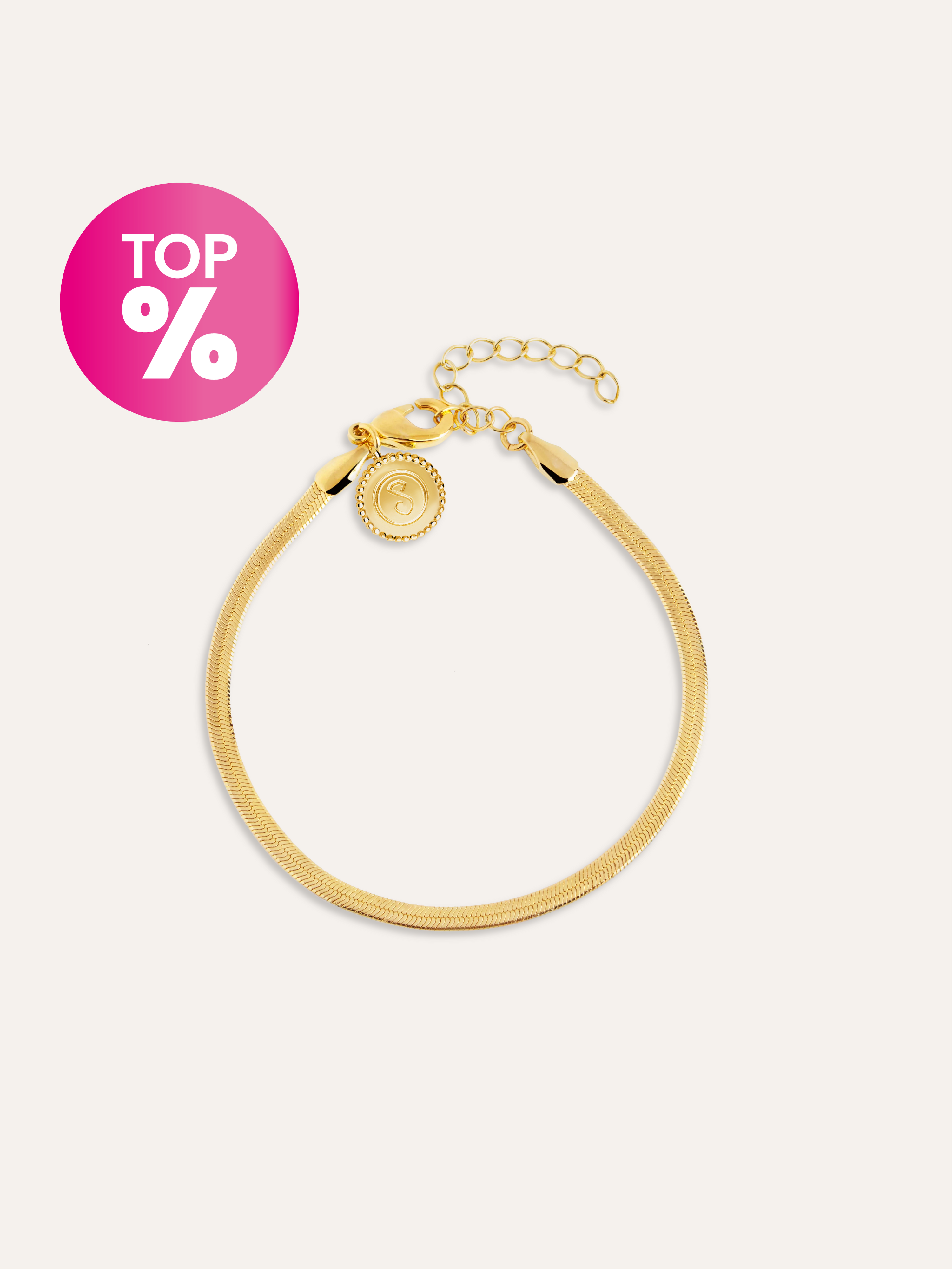 Pulseira Lisse S Aço Banho de Ouro