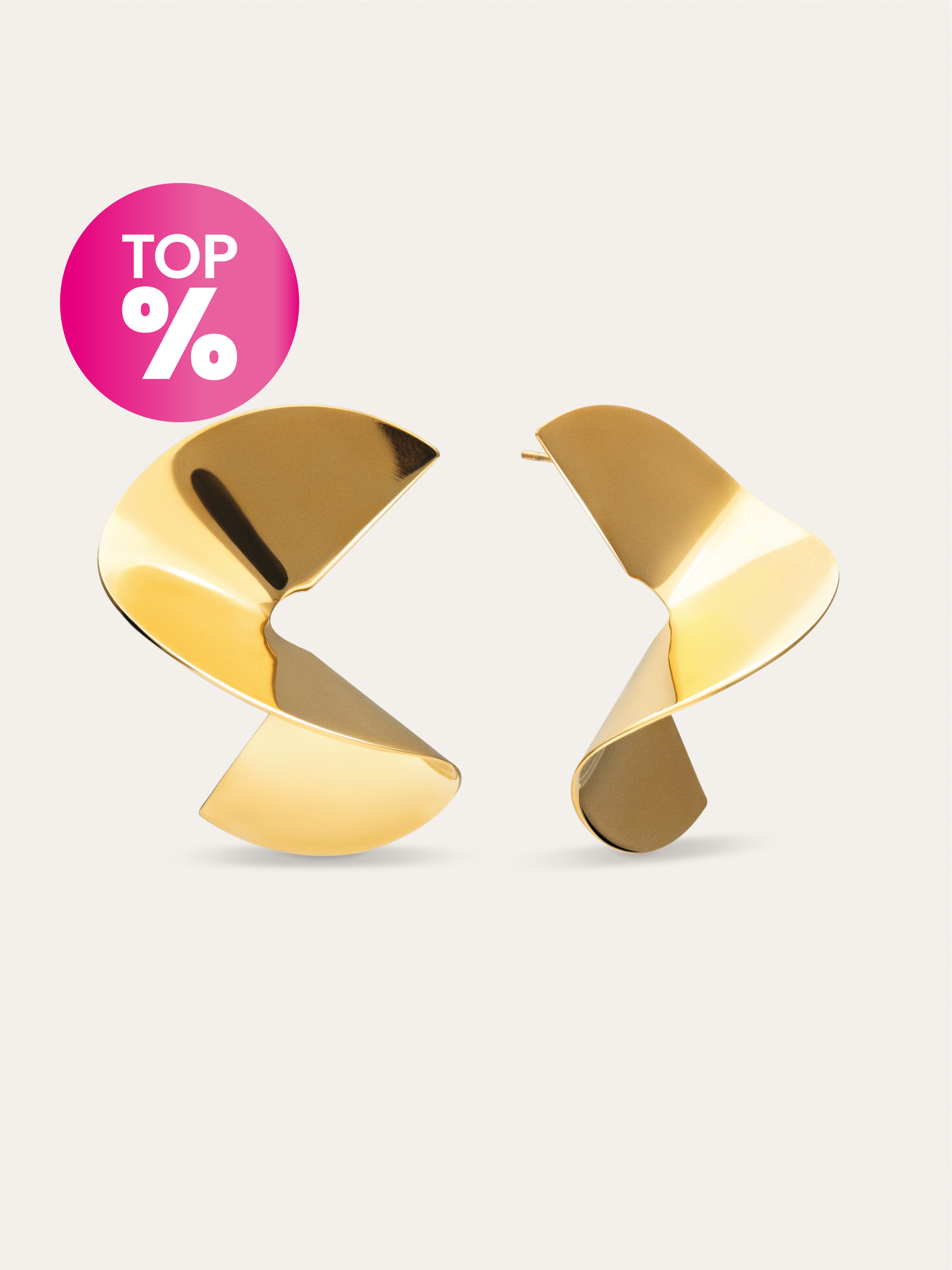 Pendientes Big Swirl Acero Baño Oro