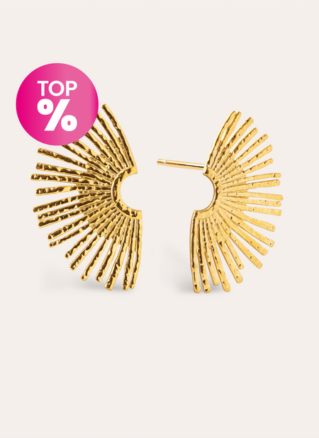 Pendientes Sunbeam Acero Baño Oro