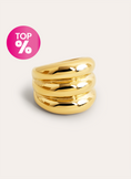 Anillo Dune Acero Baño Oro