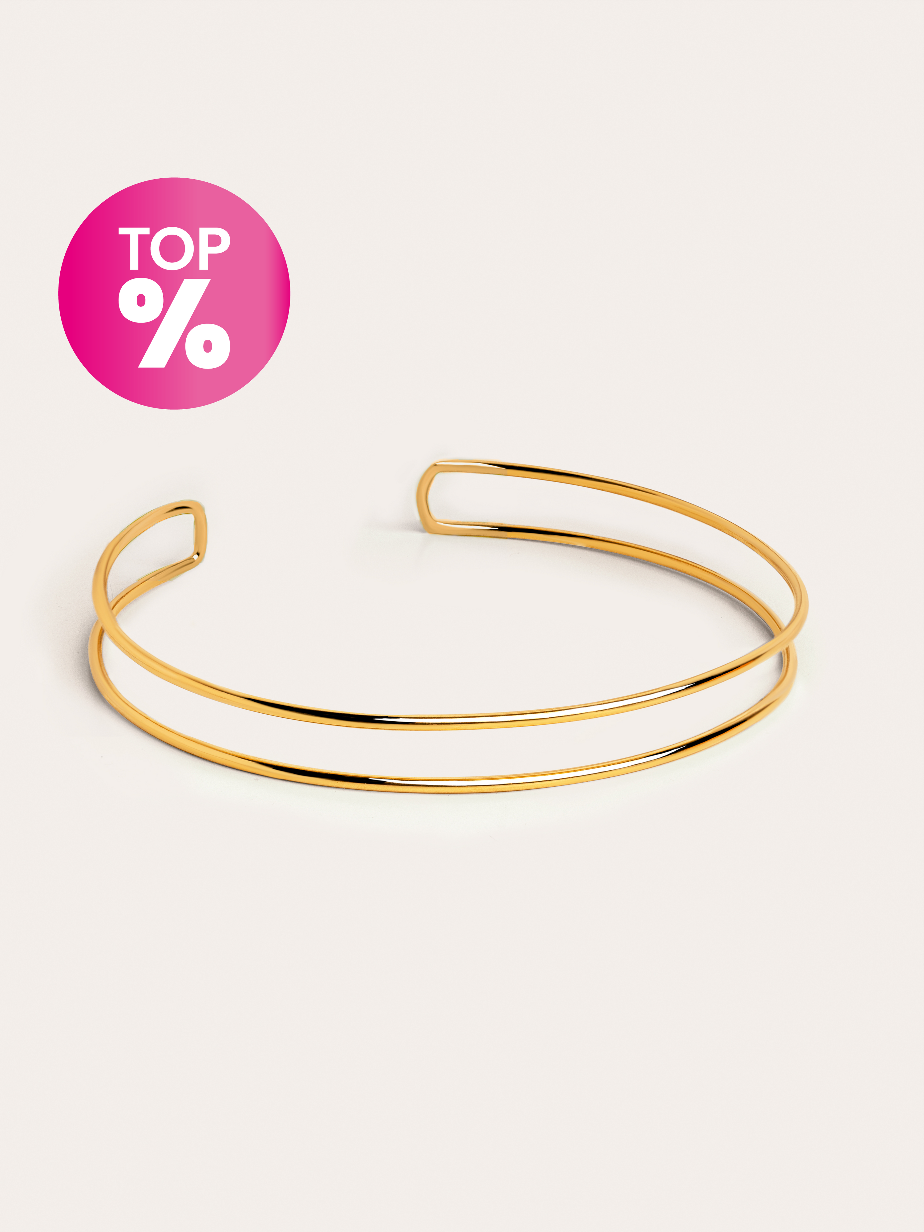 Choker Double Ring Baño Oro